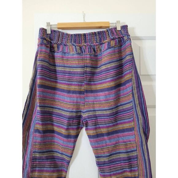 Free People Sweet Escape pants in purple blue combo stripe size S NWT - Picture 9 of 10